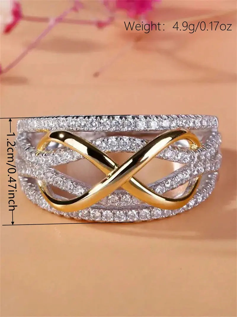 Cubic Zirconia Ring (Synthetic Zircon), Elegant Women's Engagement Ring, Valentine's Day Gift
